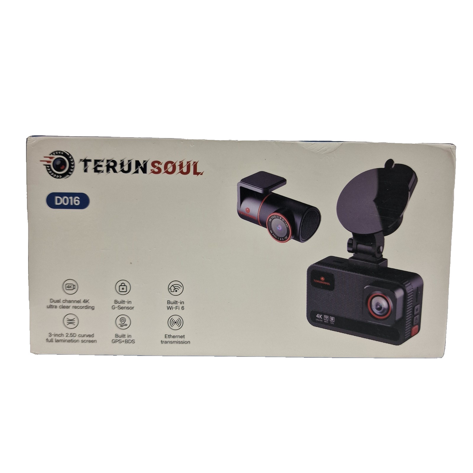 TERUNSOUL D016 4K Dash Cam Front And Rear Capabilities 128GB NEW SEALED