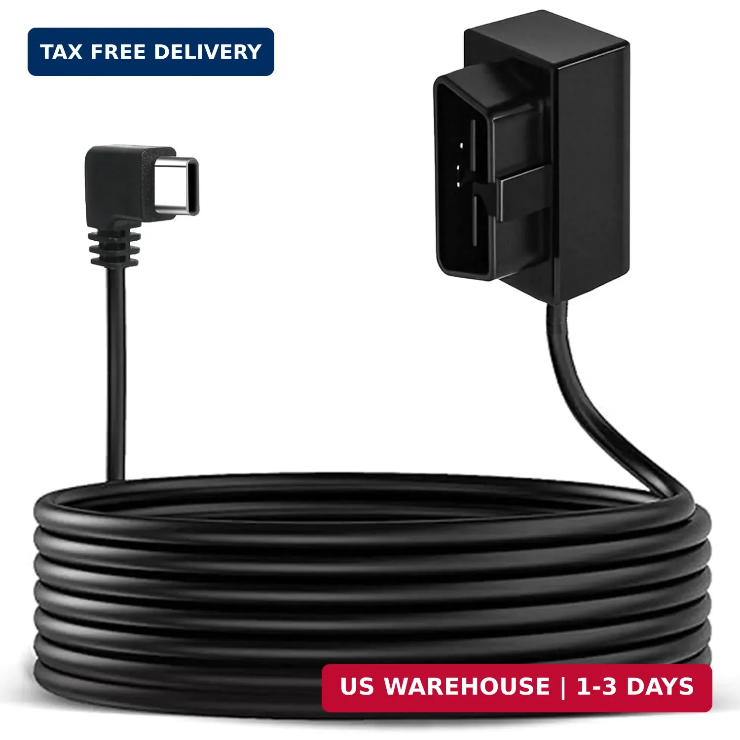 Dash Cam Hardwire Kit，OBD Power Cable for Dash Camera ，USB Type C Adapter Hardwi