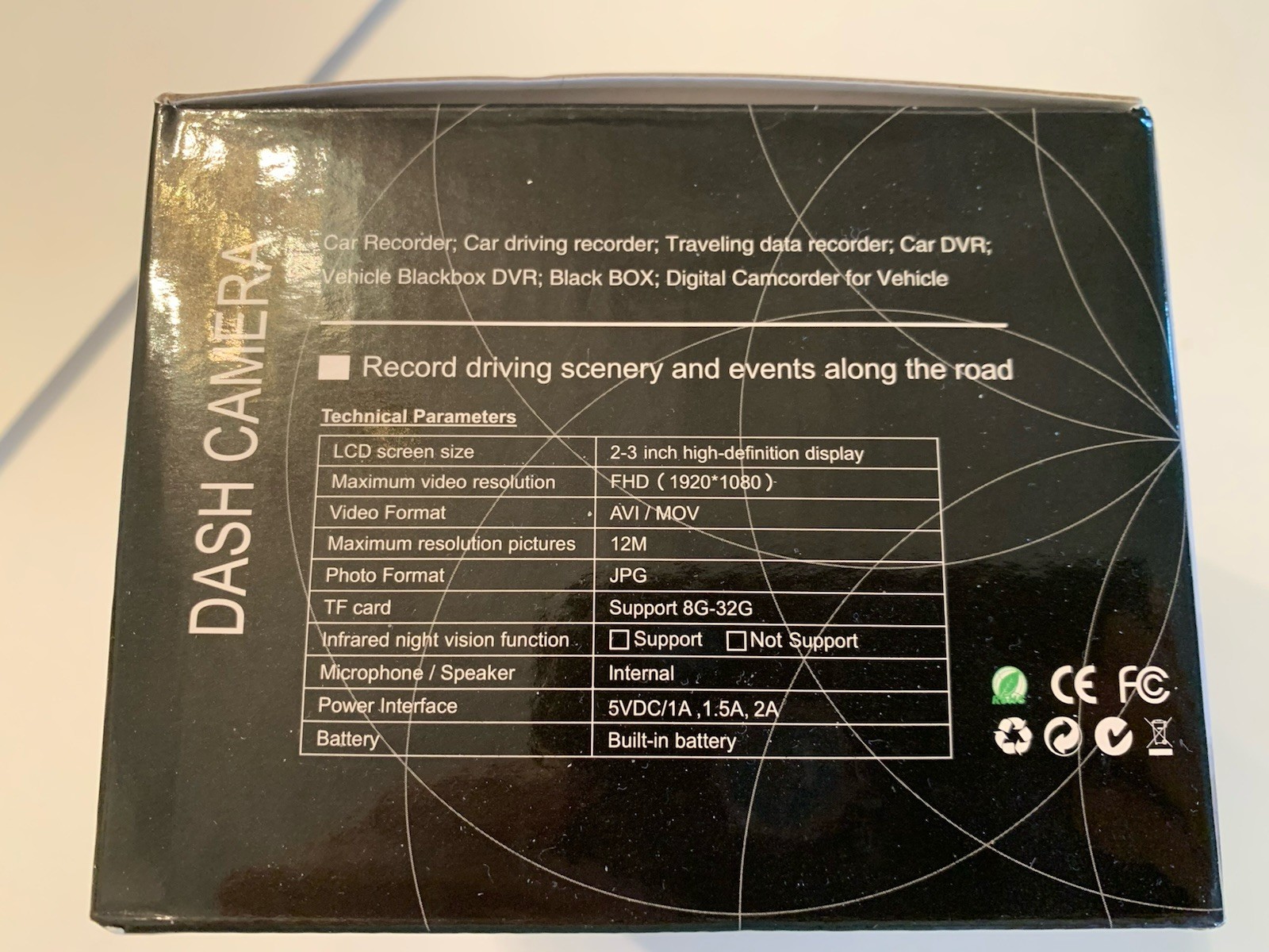 NEW! Kussla Black 2-3 Inch Large LCD Screen 1080P Dash Cam Car Video Recorder