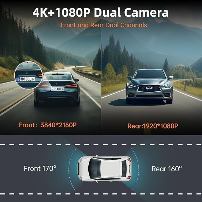 GT802 4K Dash Camera 32GB – BLACK – NEW IN BOX