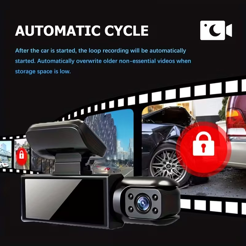 1080P Full HD Dash Cam Car Video Driving Recorder With Center Console LCD Car DV