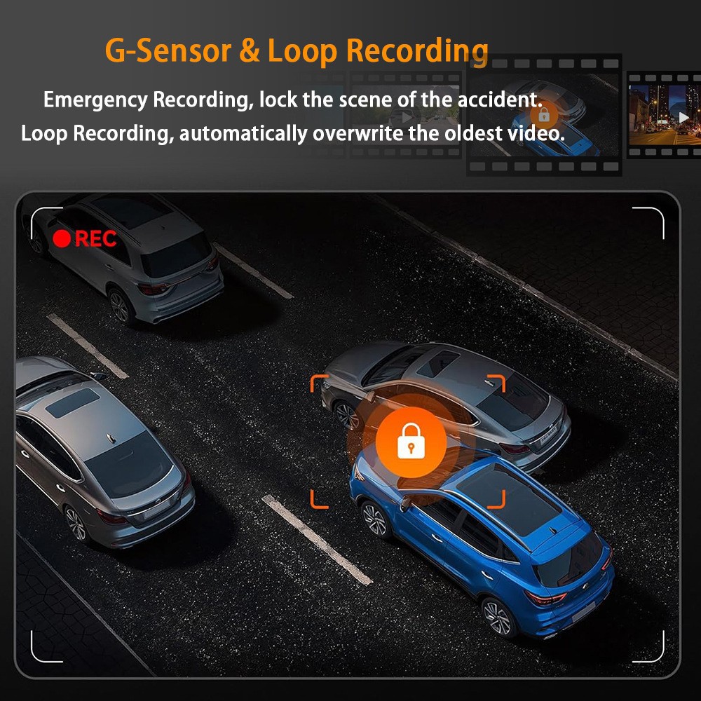 360° 4 Channel HD 1080P Car Dash Cam Front and Rear Inside Left Right + Camera