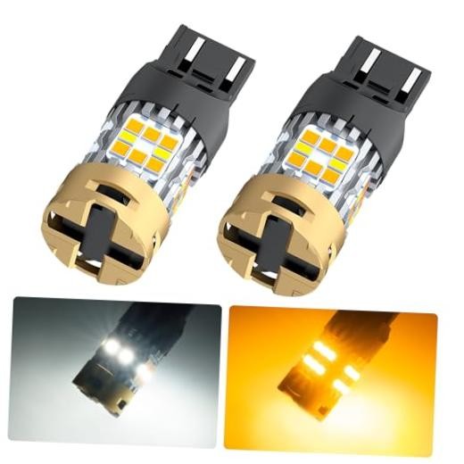 7443 7440 Switchback LED Bulb Dual Color, 7444 W21W T20 Anti Hyper Amber White