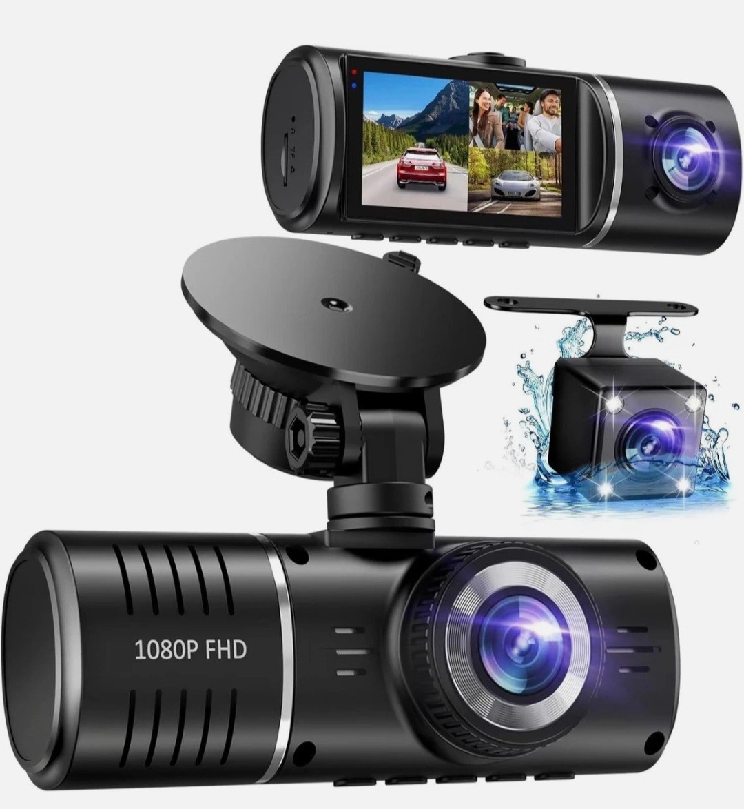 SUVCON Dash Cam, 3 Channel Dash Cam, 1080P Dash Cam Front and Inside, Triple …