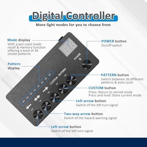35″ 48 LED Front/Rear Window LED Strobe Lights Compatible with Construction
