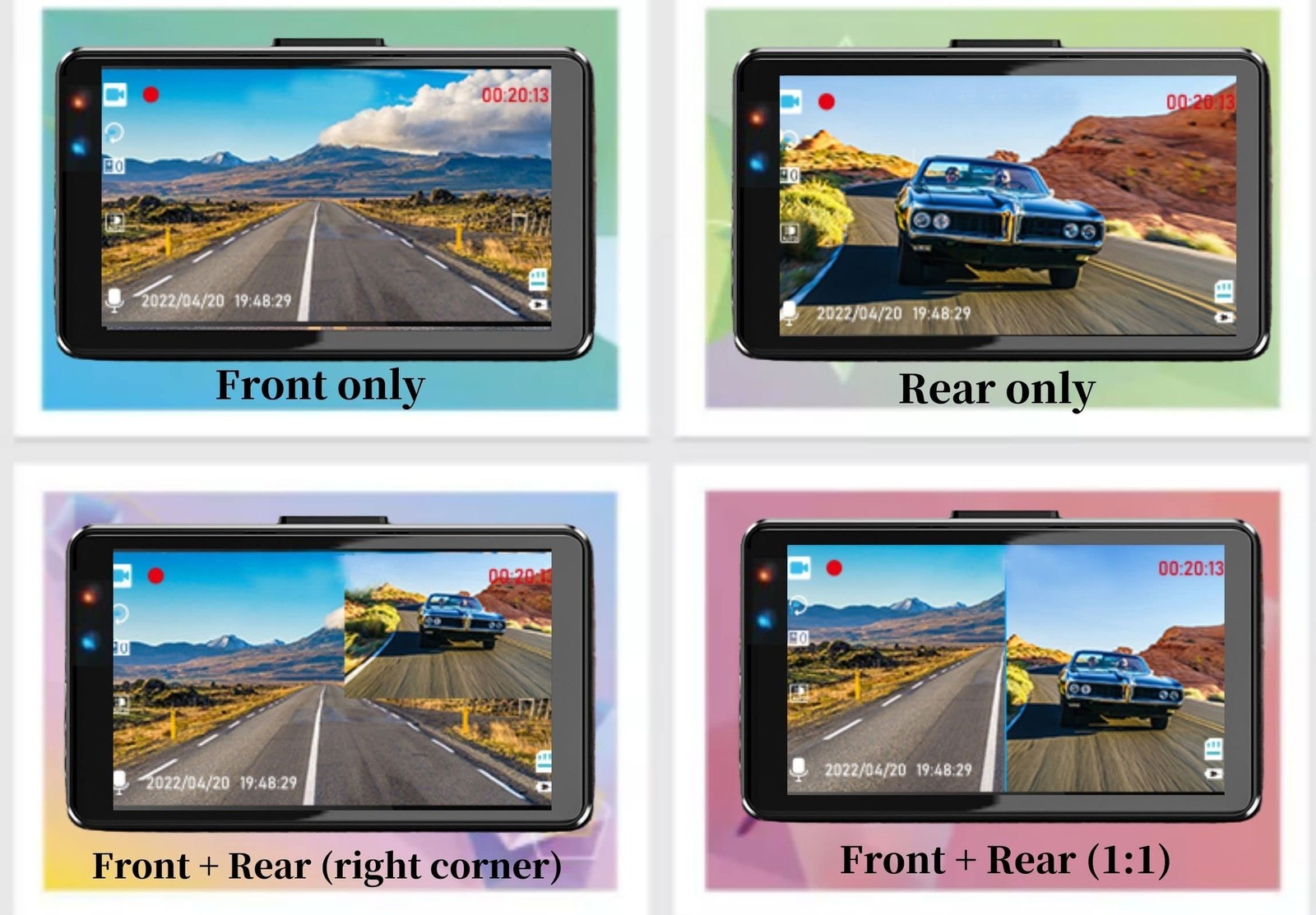 Dash Cam Front and Rear, 1080P Dash Camera for Cars with 32G Card