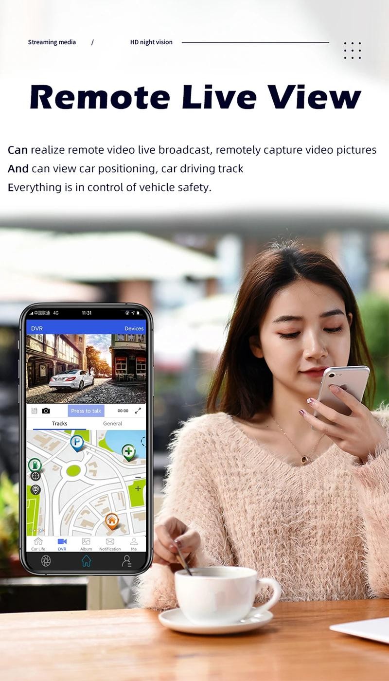1080P GPS Tracking WiFi Hotspot Car DVR Dash Cam G-sensor Driving Video Recorder
