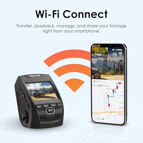 USA V1P SE 4K Dual Dash Cam w/GPS, Wi-Fi & 2pcs-CPL Filter | 512GB Support |