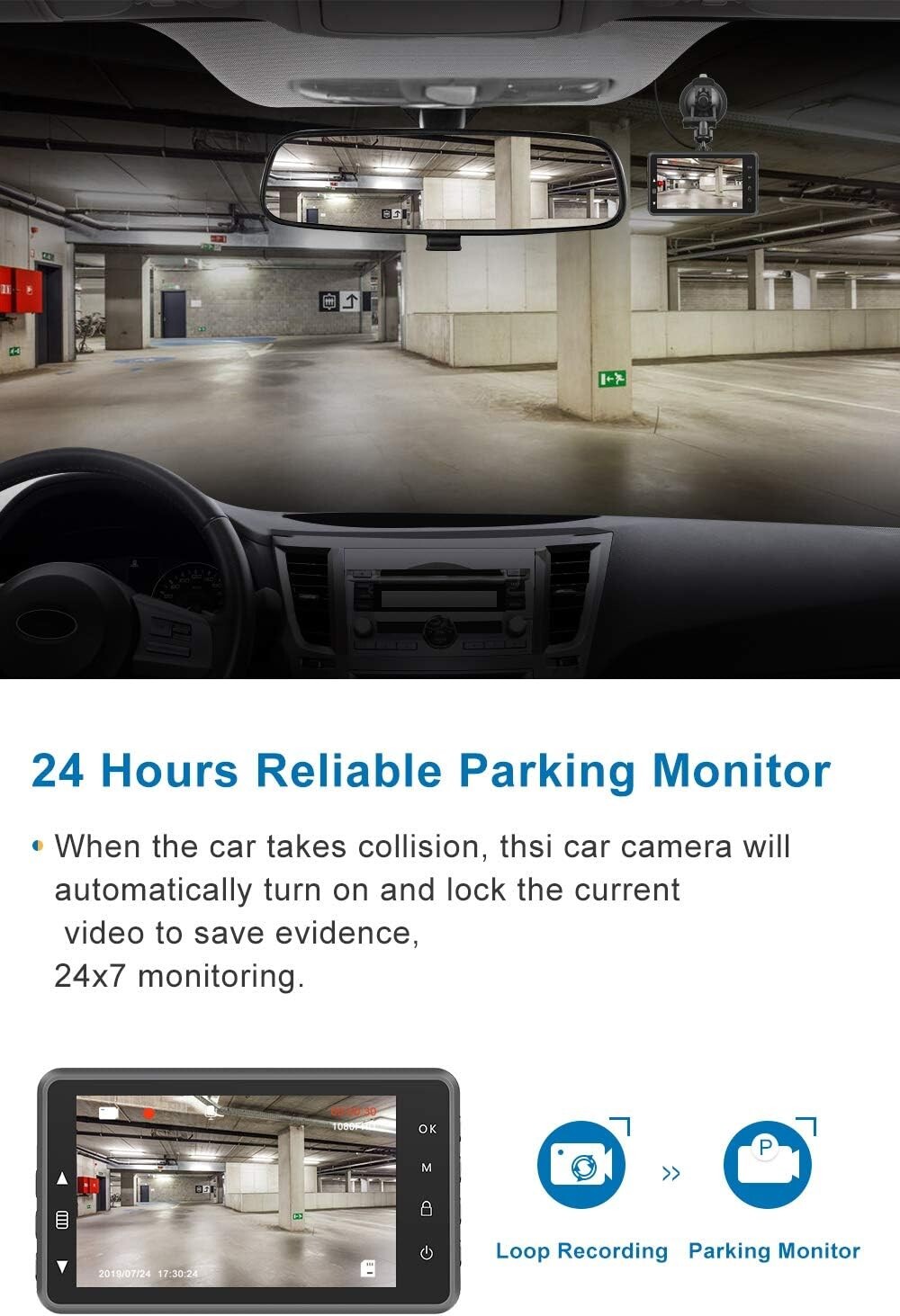 Dash Cam para coches 1080P HD Car Dash Camera 2023 Nueva versión