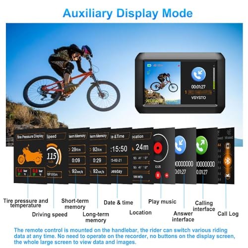 WiFi Motorcycle Dash Camera, Parking Monitoring, 3CH 4 Inch Screen Motorbike