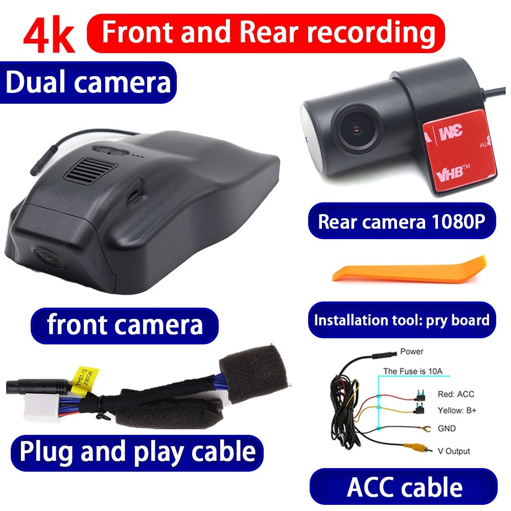 Plug and Play 4K Wifi DVR Dash Cam Camera for Toyota Tacoma N300 N400 2018-2025