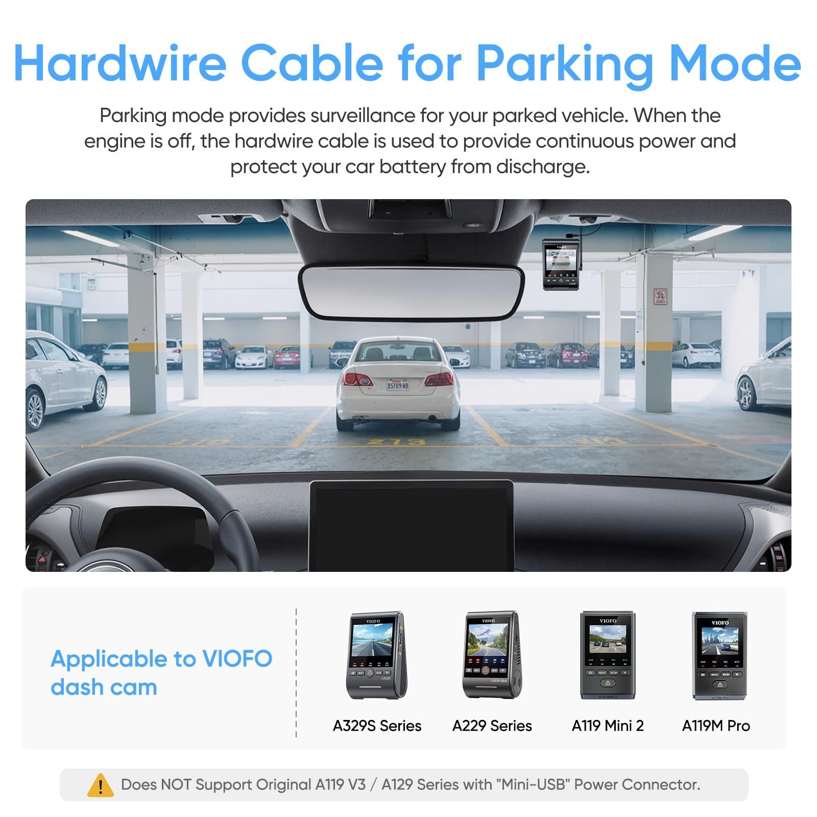 Hardwire Kit for Dash Cam – 8 Fuse Taps, Type-C Port, A329/A229/A119Mini2/A139Pr