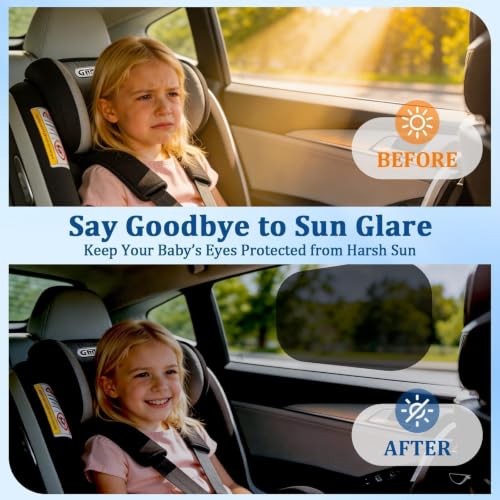4PCS Car Window Shades, Roll Windows Down丨Static Cling丨No 4 Pack Side Windows