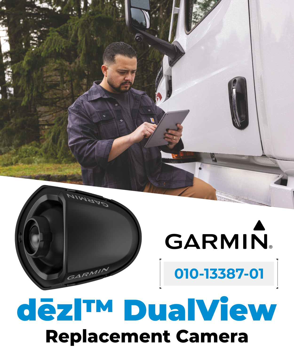 Garmin dezl DualView Replacement Camera 010-13387-01 with Wearable4U Power Bank