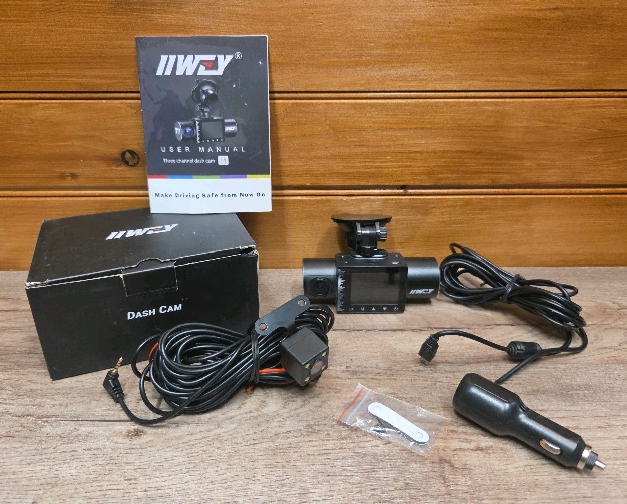 IIWEY T1 Dash Cam Kit – Camera, Cords & Instructions As Shown Parts As-Is Sale
