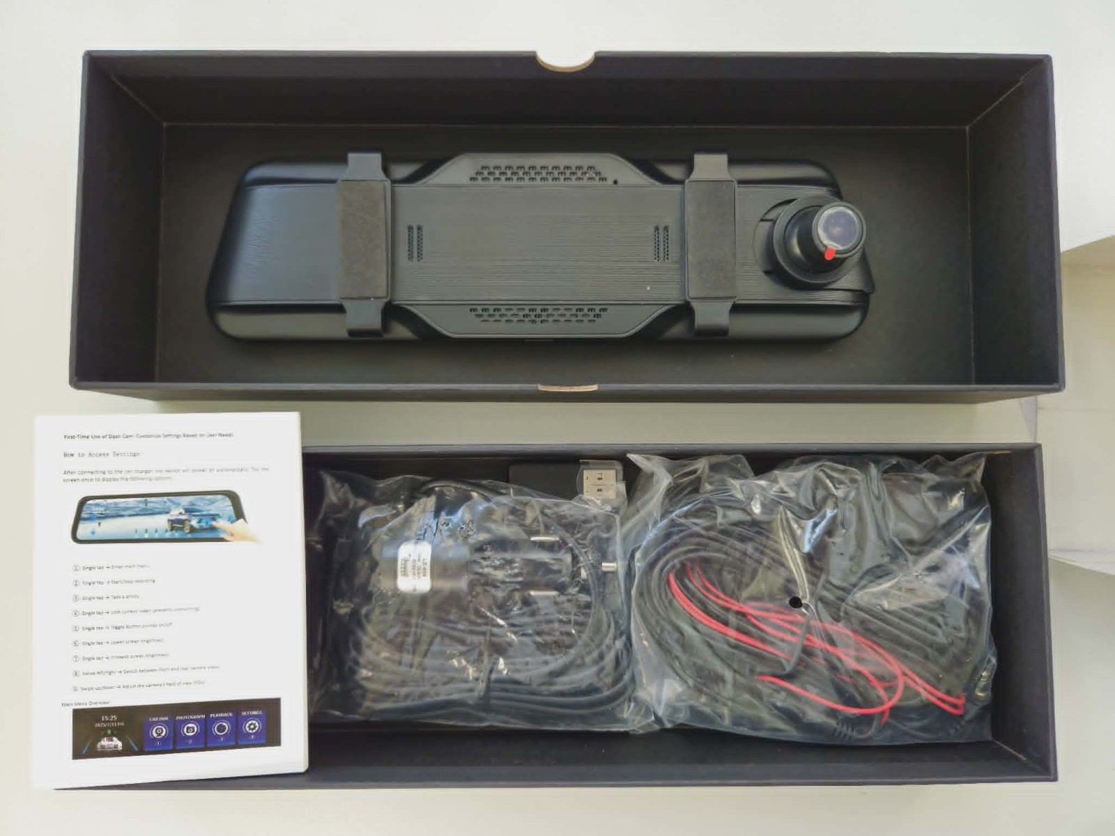 MUÜBAER 4K Rear View Mirror Camera 10” 4K Mirror Dash Cam with Backup Cam
