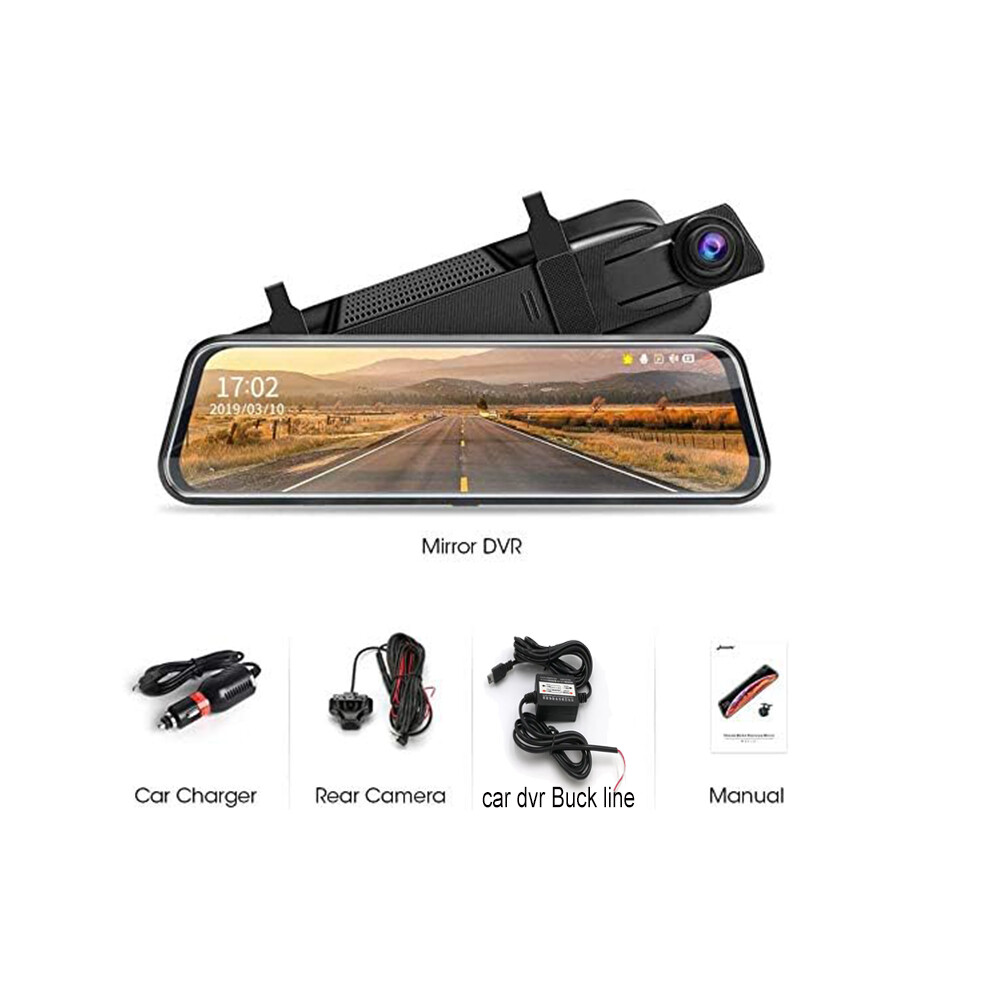 1080P 4K Dual Dash Cam Car Rear Mirror View Backup Dual Camera Night Vision IPS