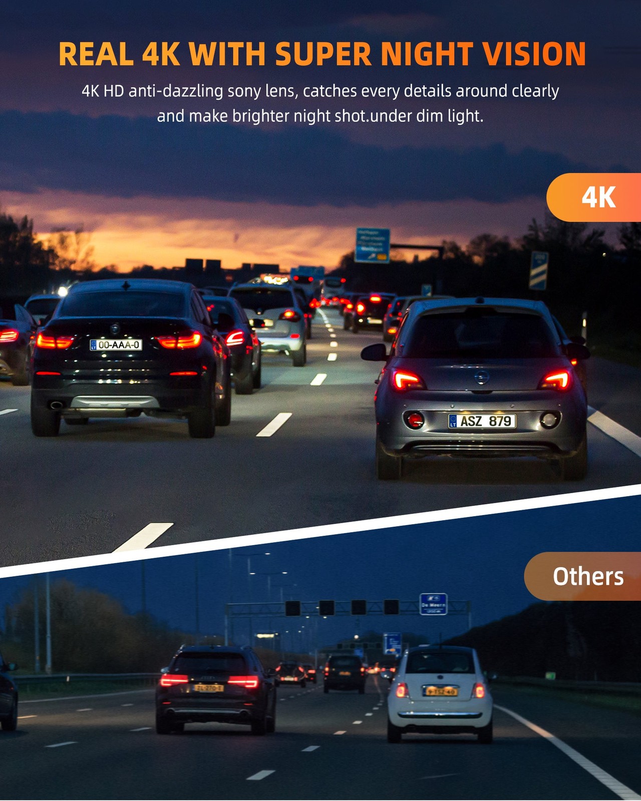 TOGUARD 12″ Wifi GPS Touch Screen Mirror Dash Cam 4K Front Rear Dual Dash Camera