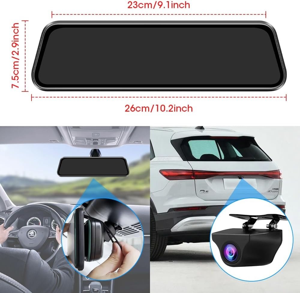 Full Touch Screen Backup Camera Loop Recording Night Vision