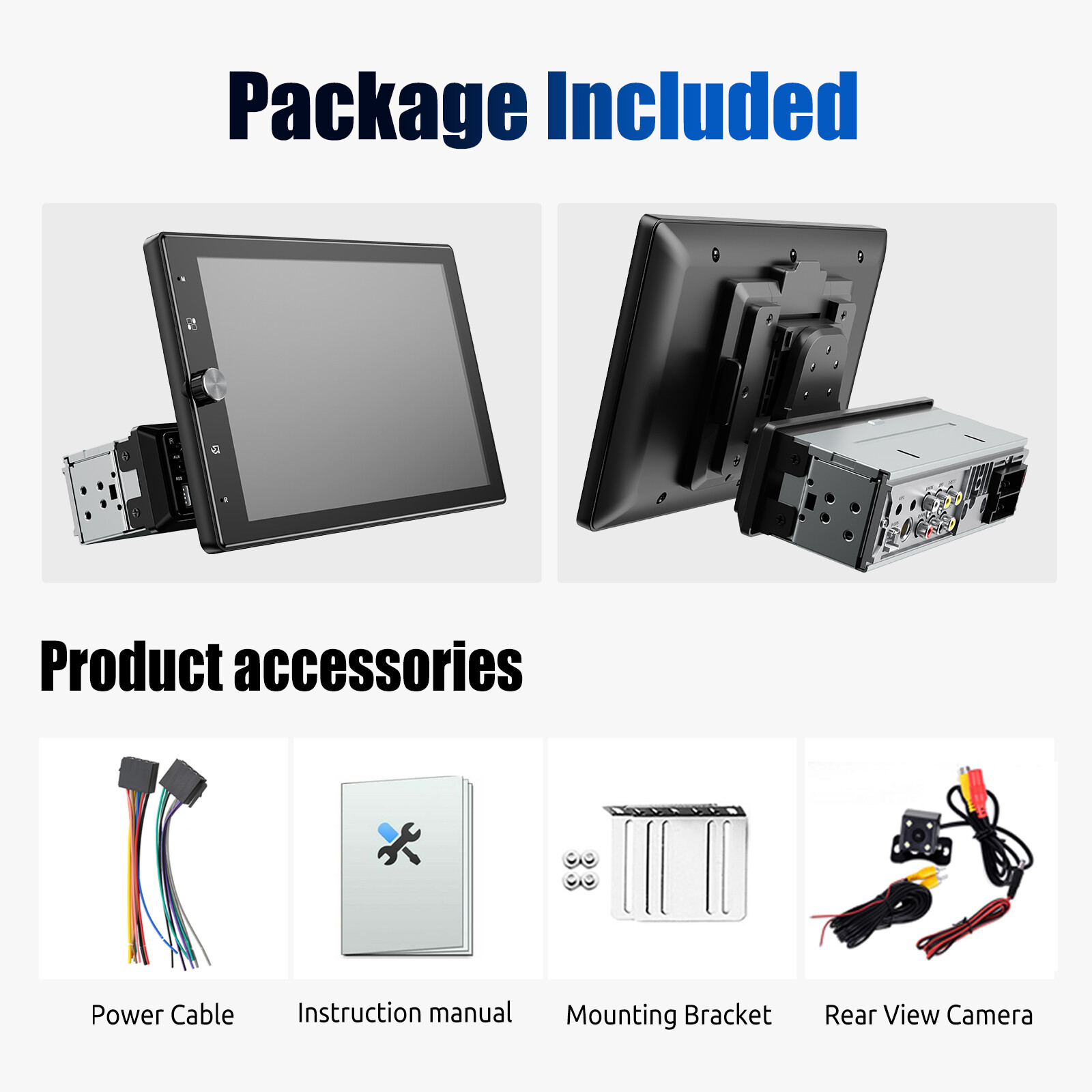 10.4″ Single DIN Touch Screen Stereo Bluetooth Radio Apple/Android Carplay + CAM