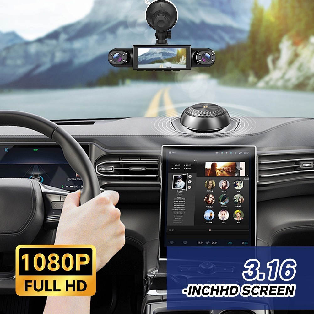 HD 360° 4 Channel 1080P Car Dash Cam Front and Rear Inside Left Right + Camera