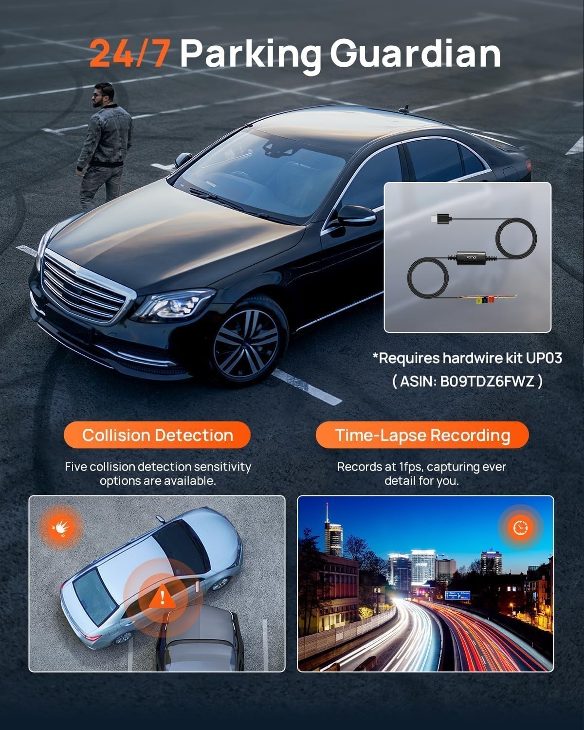 4K Dash Cam Front and Rear, Built in Wi-Fi 6 & GPS Car Camera, Super Night Visio
