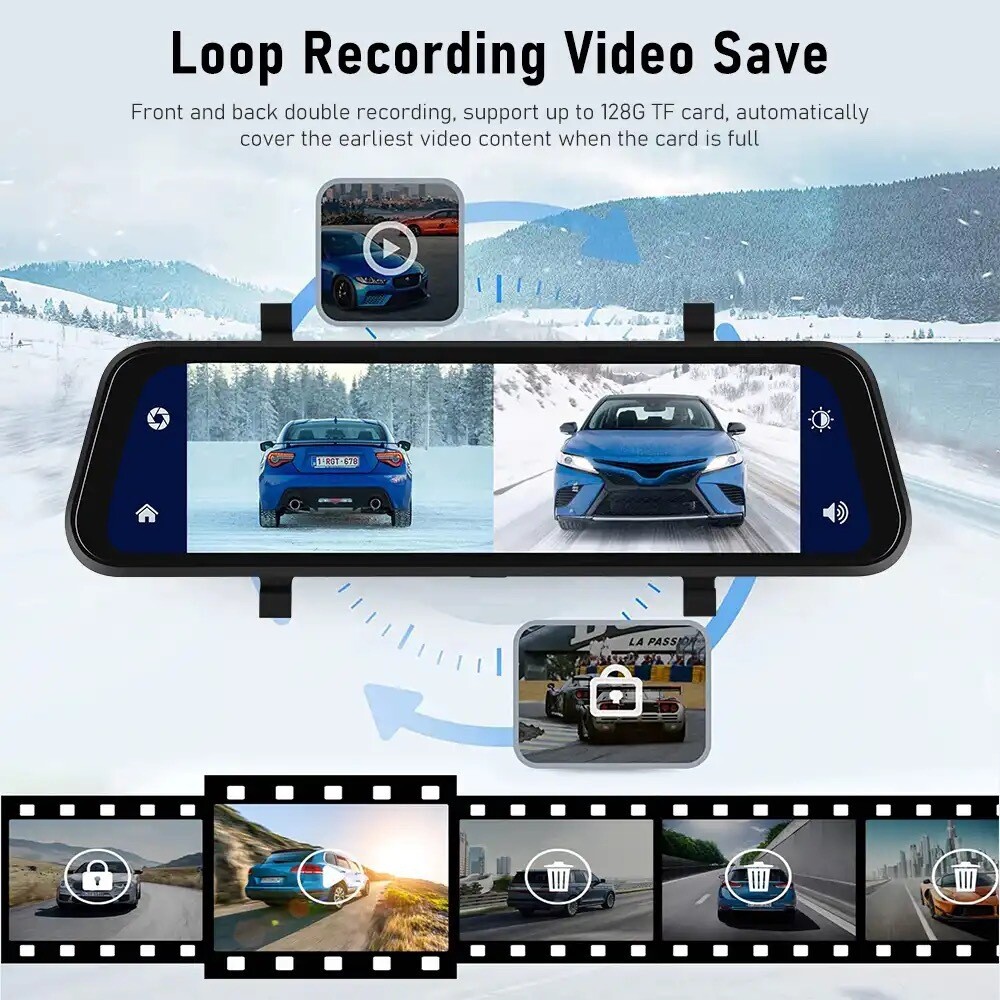 Smart Dashcam 2K HD Car Camera WIFI DVR Recorder Dual Cam Night Vision CarPlay