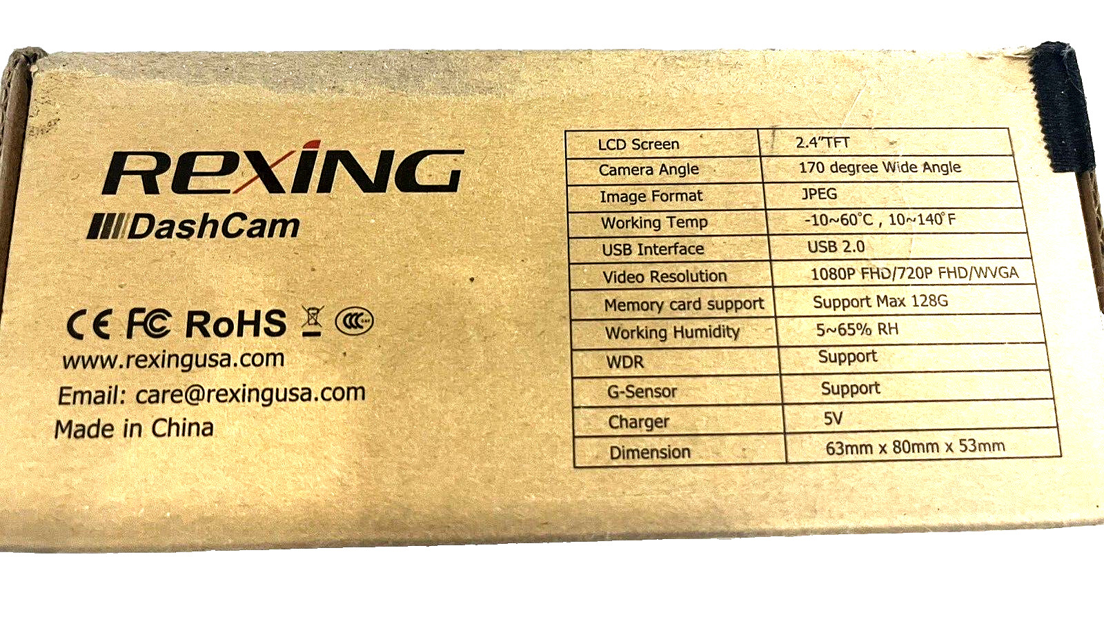 Rexing V1 2.4 LCD FHD 1080p 170 Wide Angle Dashboard Camera
