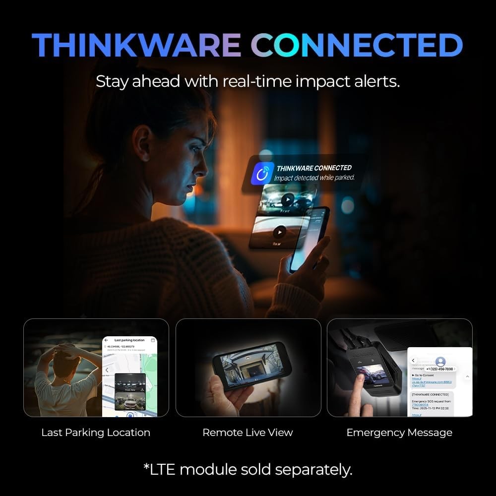 THINKWARE ARC800 4K Front & 1080P Rear Dash Cam, STARVIS 2, HDR, Wi-Fi, GPS