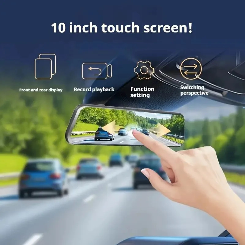 3K Smart Screen Mirror Dash Cam Dual Recording Parking Night Vision Cam Motion