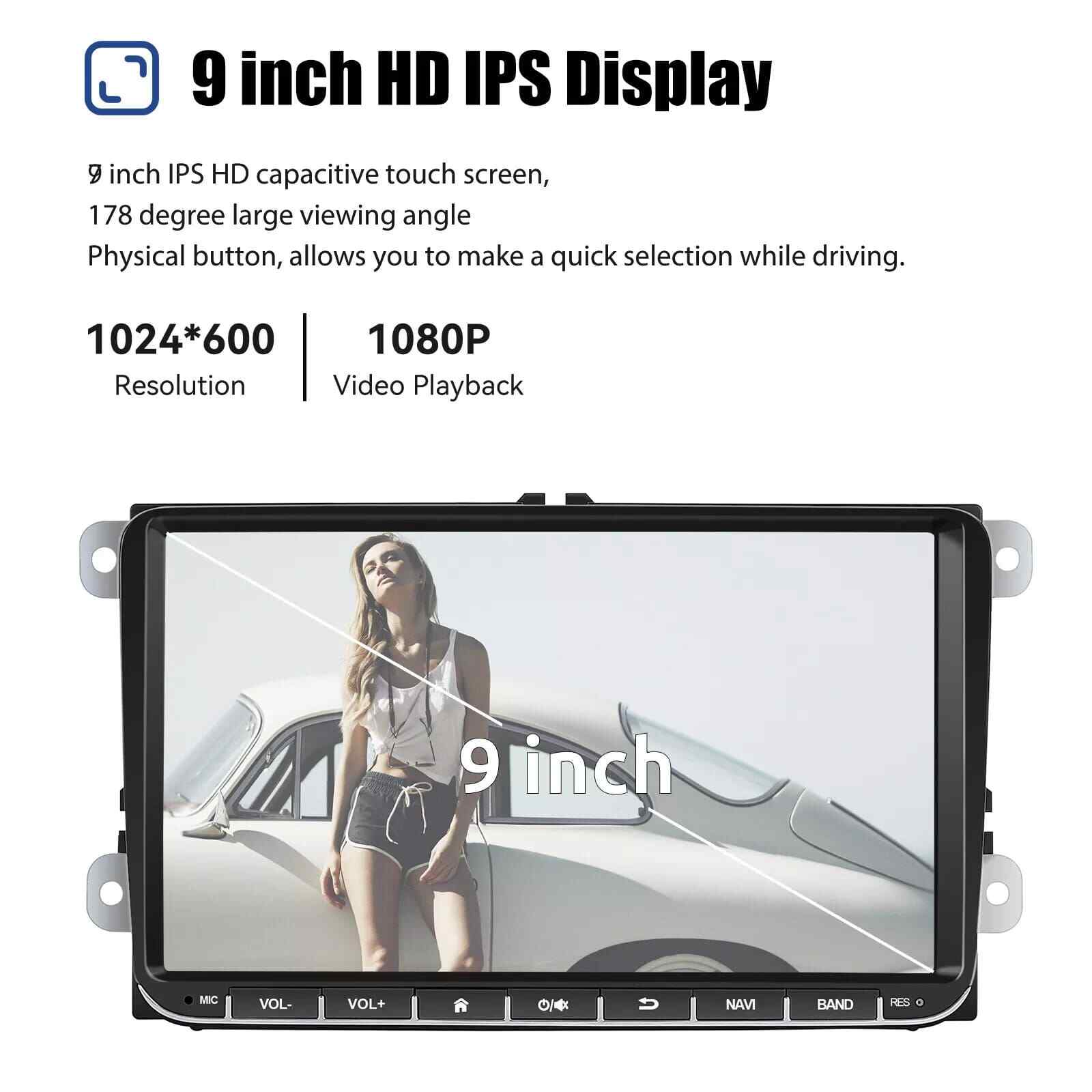9″ Android 13 Apple Carplay Car Stereo Radio For VW Volkswagen Passat Golf Jetta