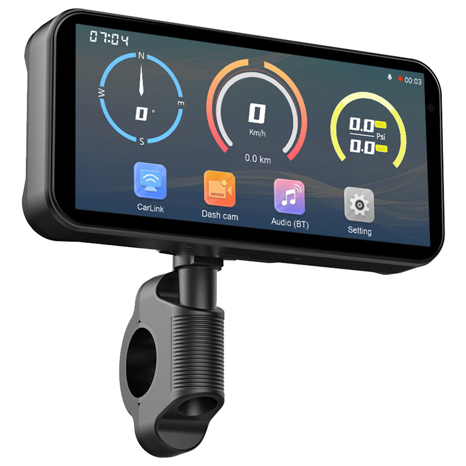 6.25″ Motorcycle GPS Navigator Wireless CarPlay Android Auto with HD Camera IP67