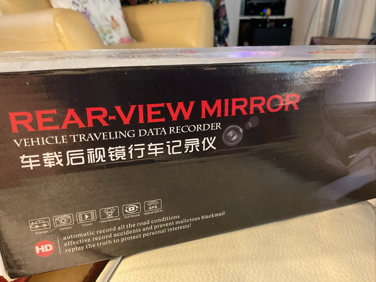 HD Rearview Mirror Car DVR Dash Cam Camera VEHICLE DATA RECORDER NEW OPEN BOX