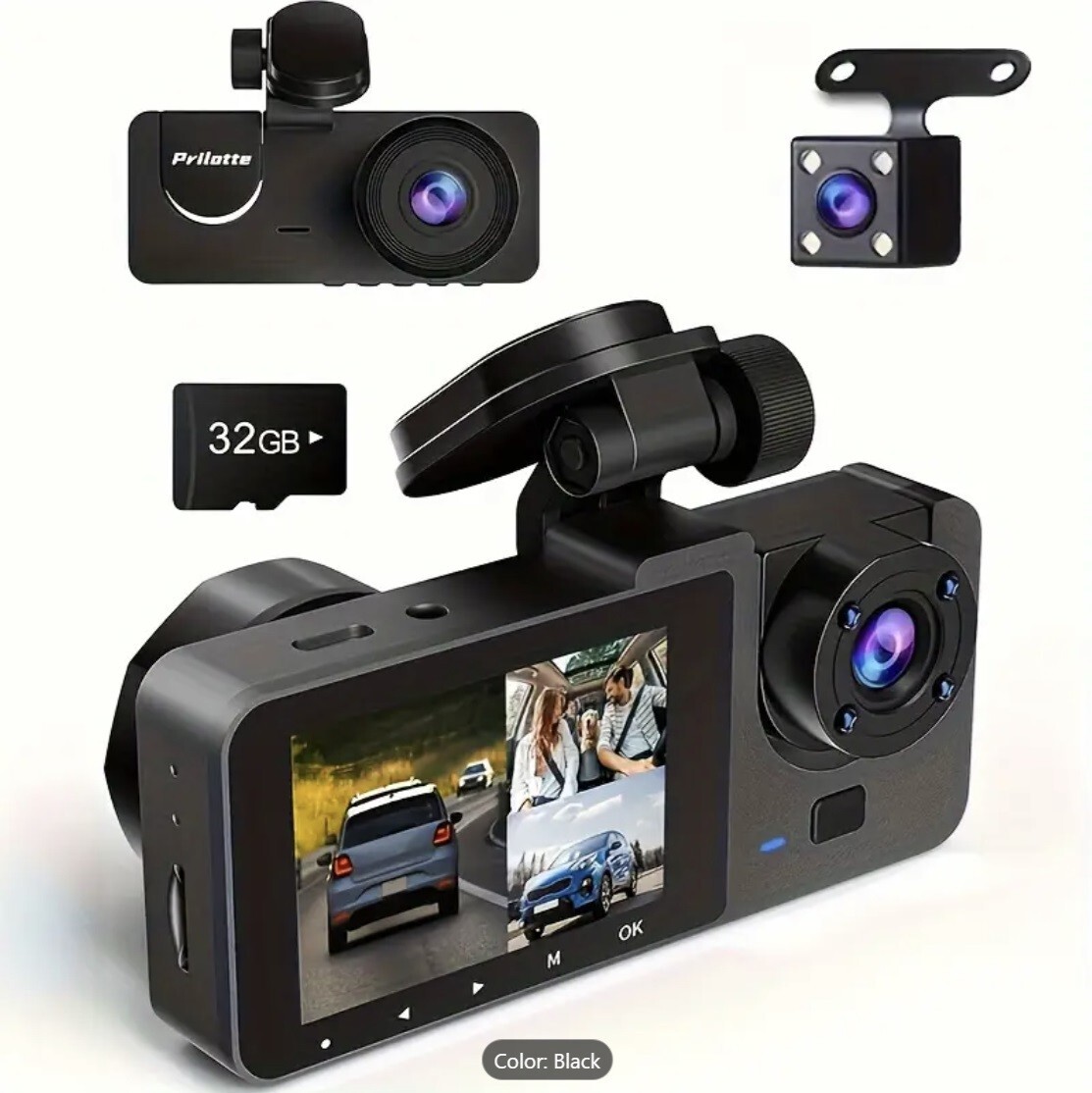 Dash Camera For Cars, 4K Full UHD Car Camera Front Rear With Free 32GB SD Card