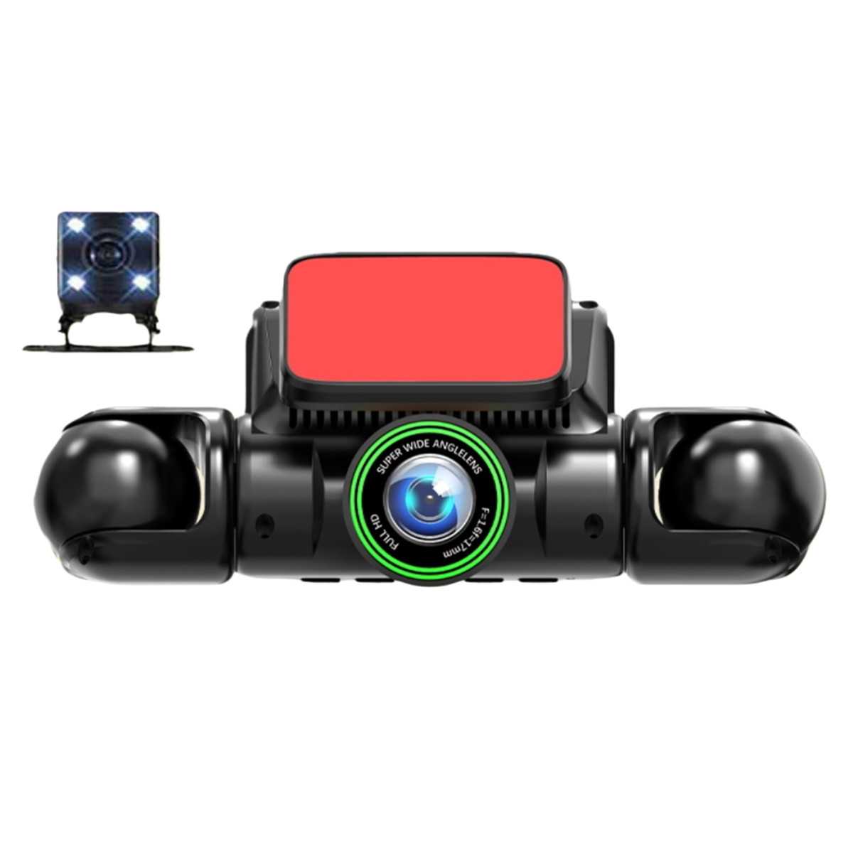 360° 4 Channel 1080P Car Dash Cam Front Rear Left Right Camera Driving Recorder