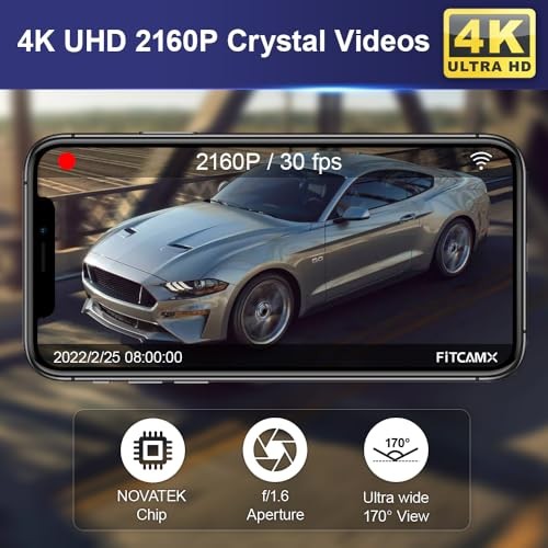 4K Dash Cam Adapts for Ford Mustang 2019-2023 (HD2-0141/ with Front 4K Only
