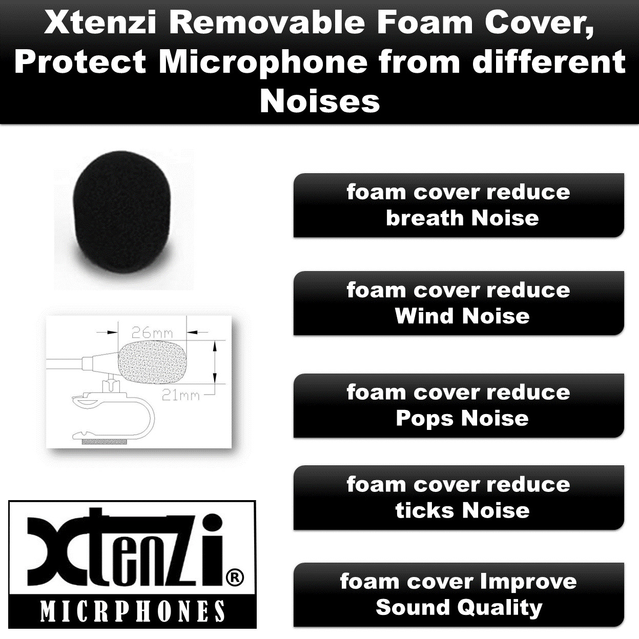 Xtenzi Microphone 3.5mm Mic for Car Vehicle Head Unit Stereo XT91502 for Alpine
