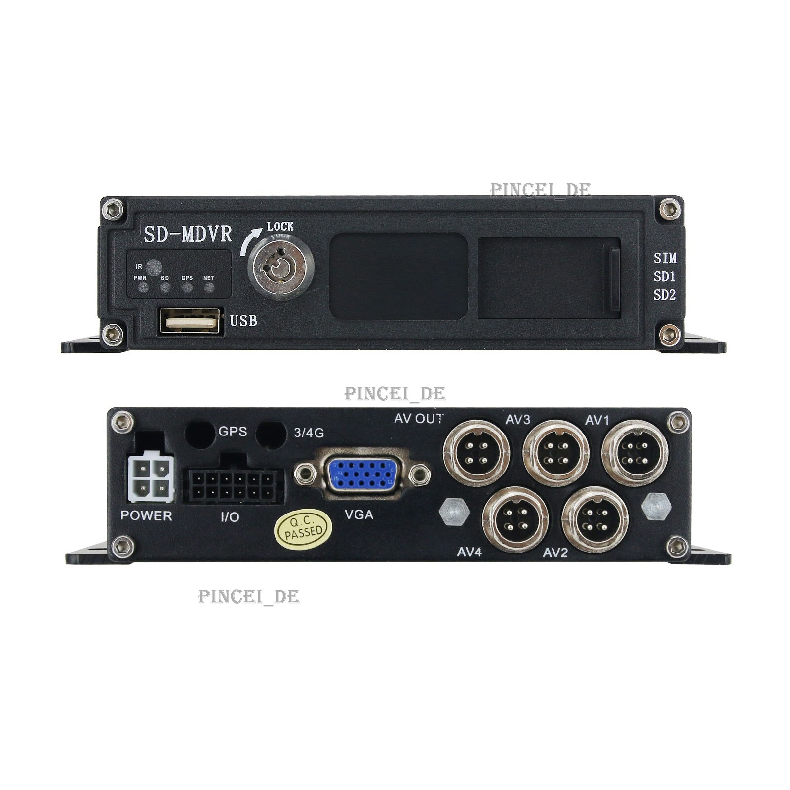 Car Vehicle Bus RV Mobile AHD 4CH DVR Realtime Video Audio Recorder w/Remote 12V