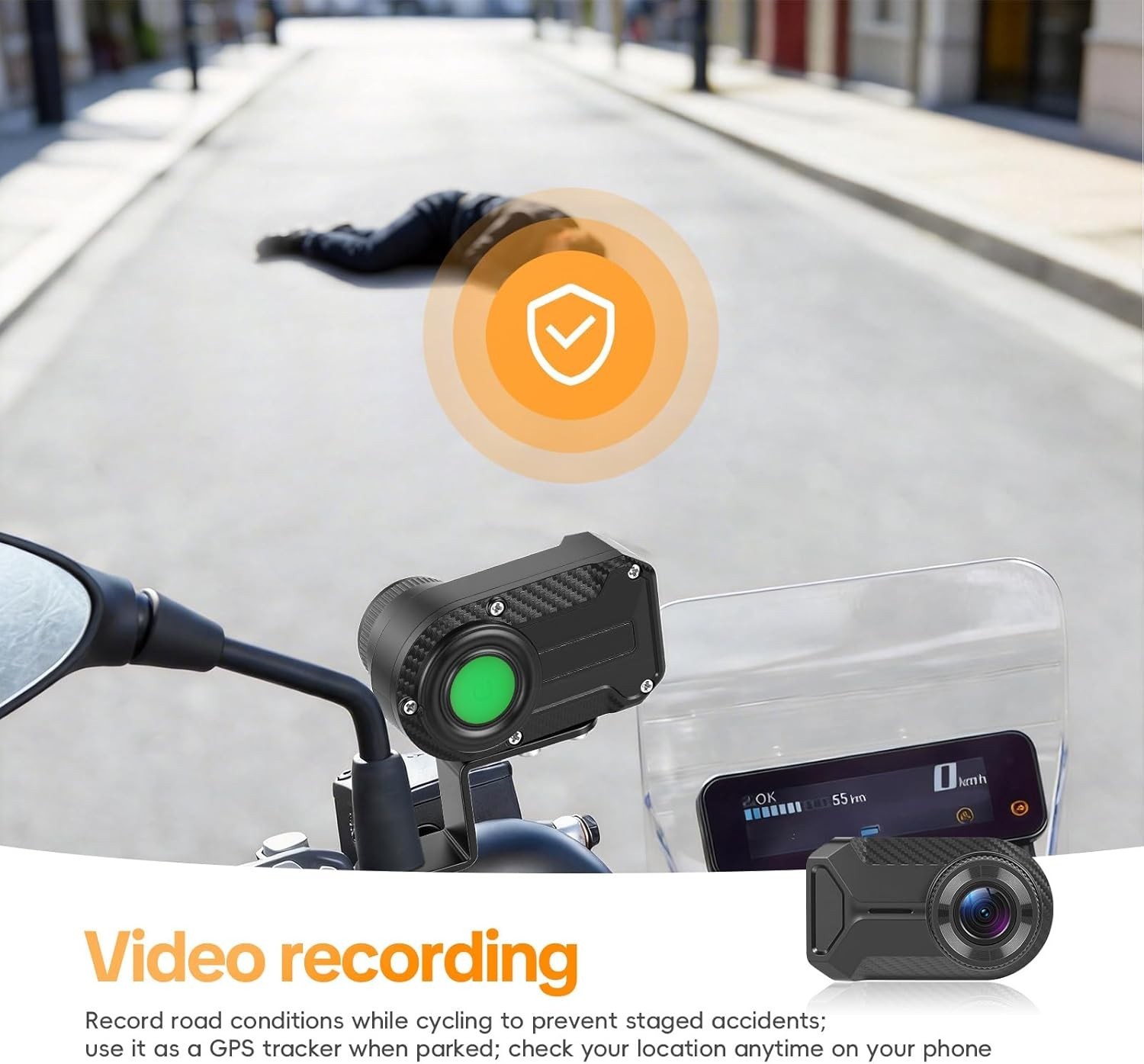 Motorcycle Dash Cam, Motorcycle Camera Front and Rear Moto Video Driving Reco…