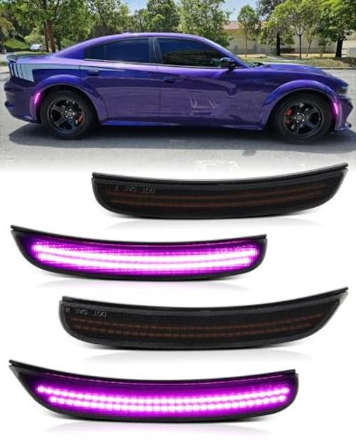 LED Side Marker Lights Compatible With Dodge Charger 2015-2026 | Pink Purple