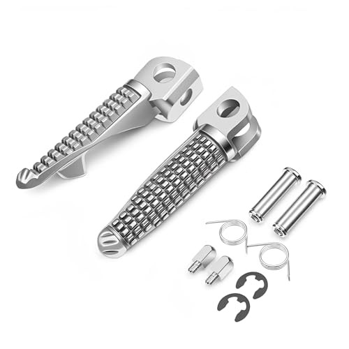 Footpegs Front and Rear Footrest Foot Pegs Compatible with Kawasaki Chrome#F+R