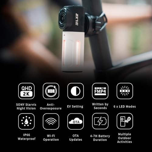Cycling Camera 2K HDR with Tail Light 64GB Card