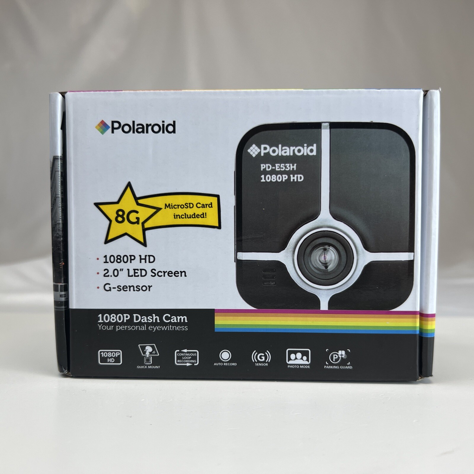 Polaroid 1080P Dash Cam with 8GB Memory Card (New) Factory Sealed – Color Black