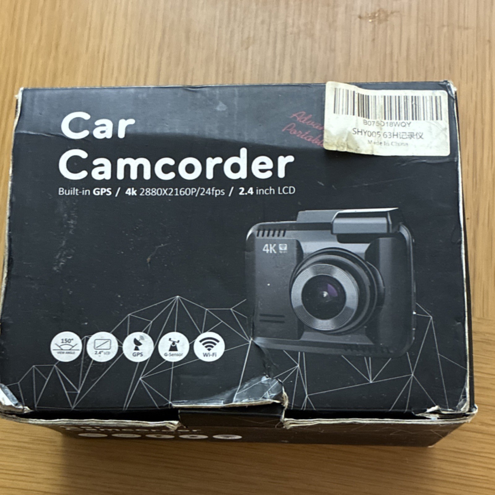 ASIN B075D18WQY 4K Dash Camera. Built-in GPS. 2.4 LCD Screen. 150” Wide Lens