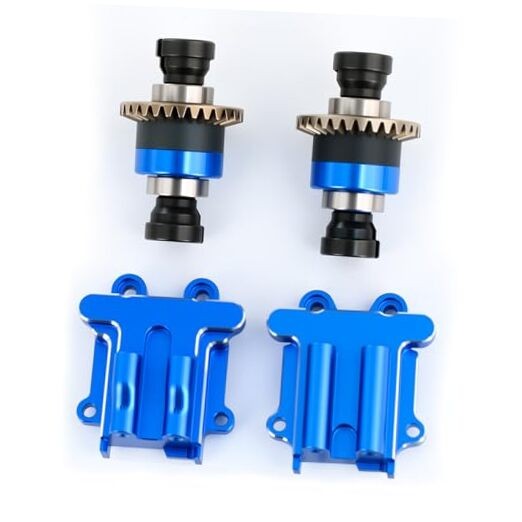 Aluminium RC Front Rear Gearbox & 2Pcs Gears Set Upgrades for Arrma 1/14 Blue
