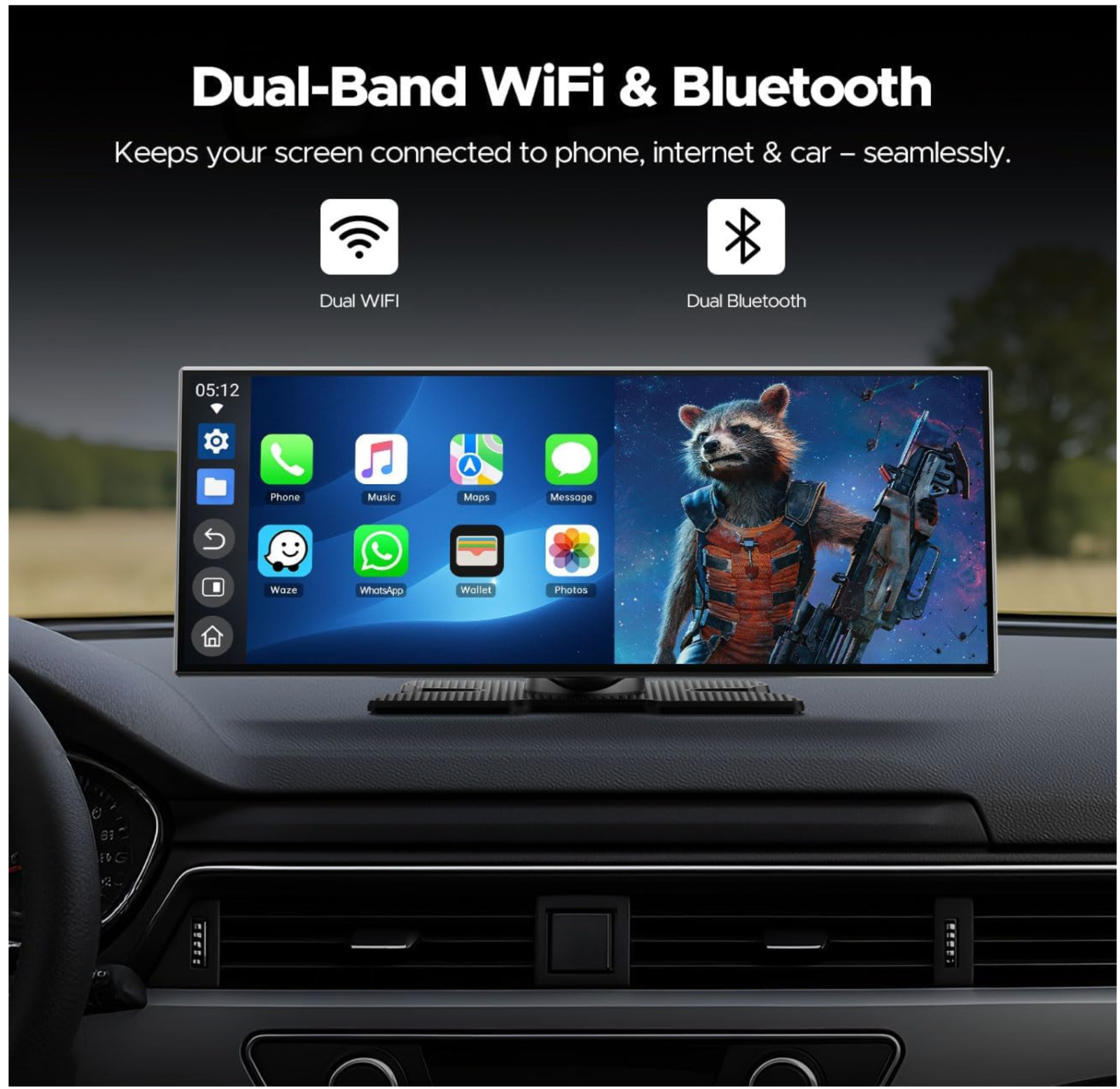 Volam 11″ Portable Wireless Apple CarPlay Auto Video w/ Netflix YouTube NEW