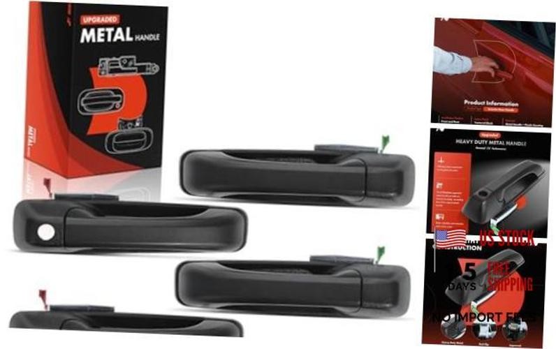 Upgraded Metal Set of 4 Exterior Door Handles – Compatible with 2009-2018