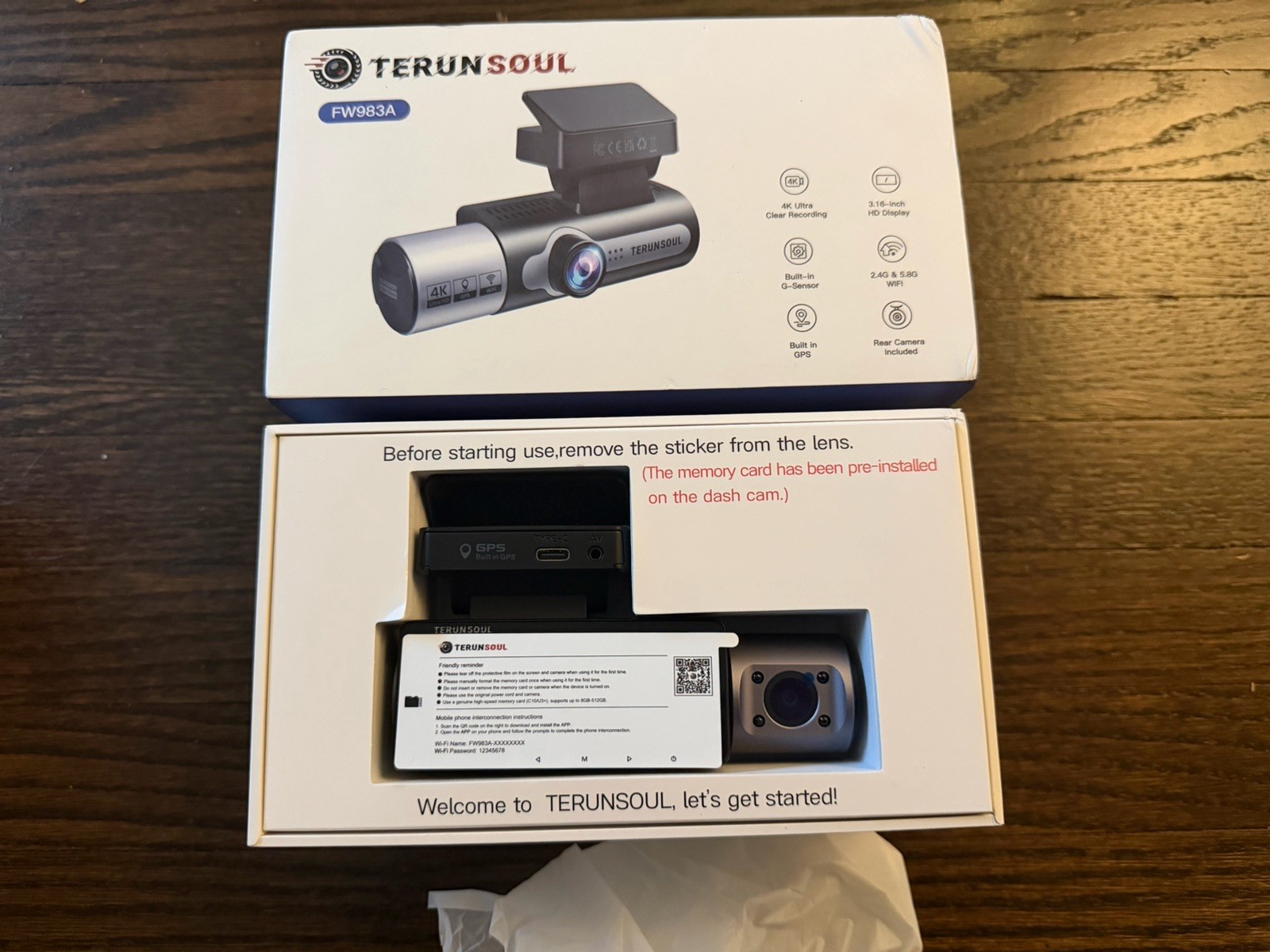 Terunsoul 4K+4K+1080P 3 Channel Dash Cam Front and Rear with Cabin Built-in GPS