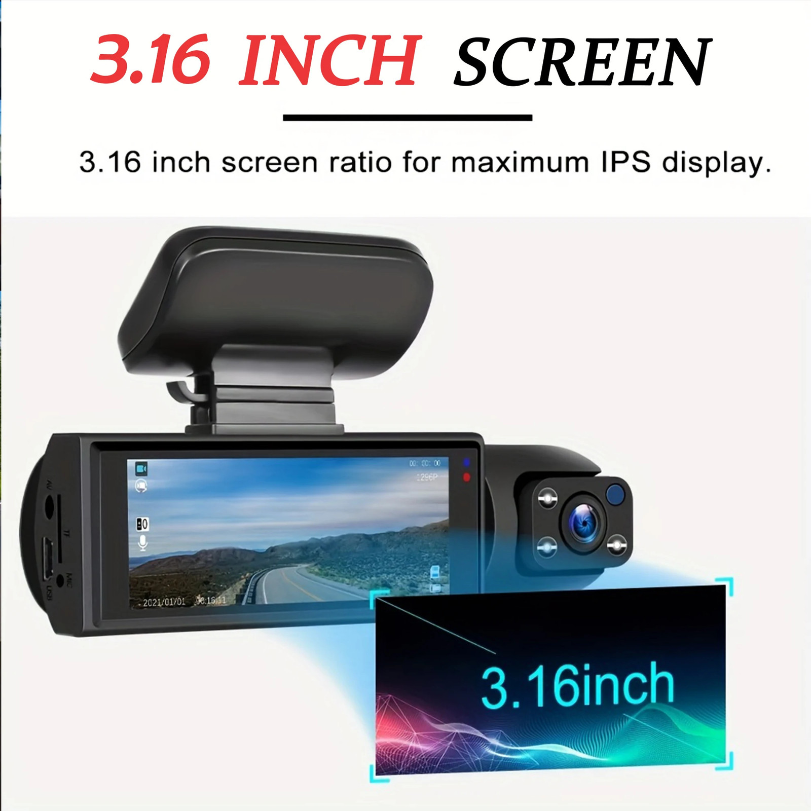 Dual Lens Car DVR FHD 1920 1080P Dash Camera Cabin Dashcam Vehicle Video Dash