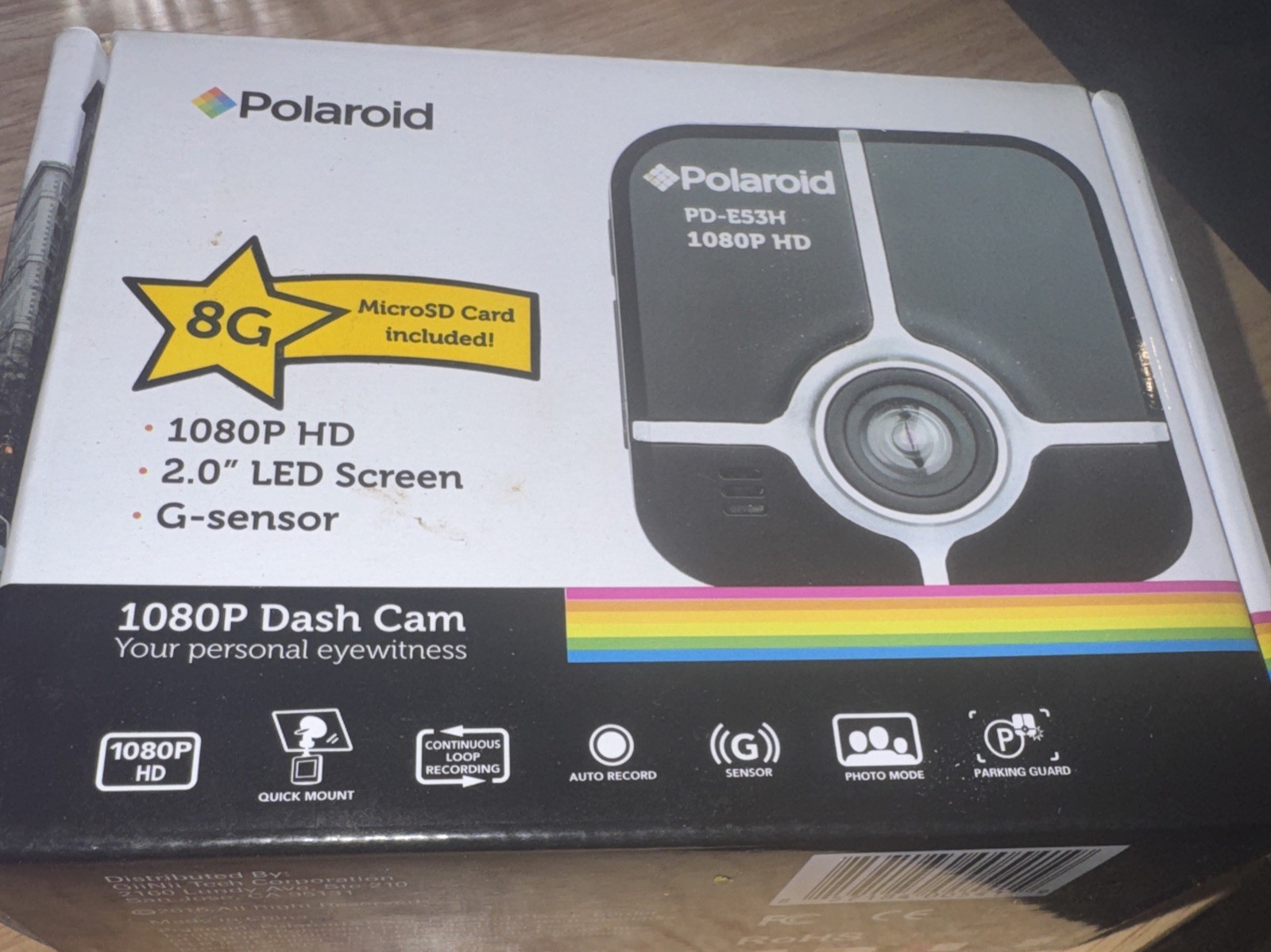 Polaroid 1080P Dash Cam New In SEALED Box Camera With Mount Led Screen G- Sensor